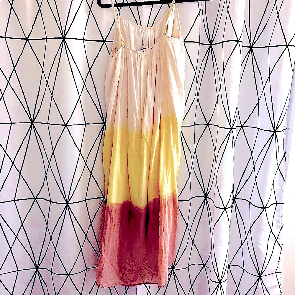Stark dip dye sundress ivory, yellow and blush.